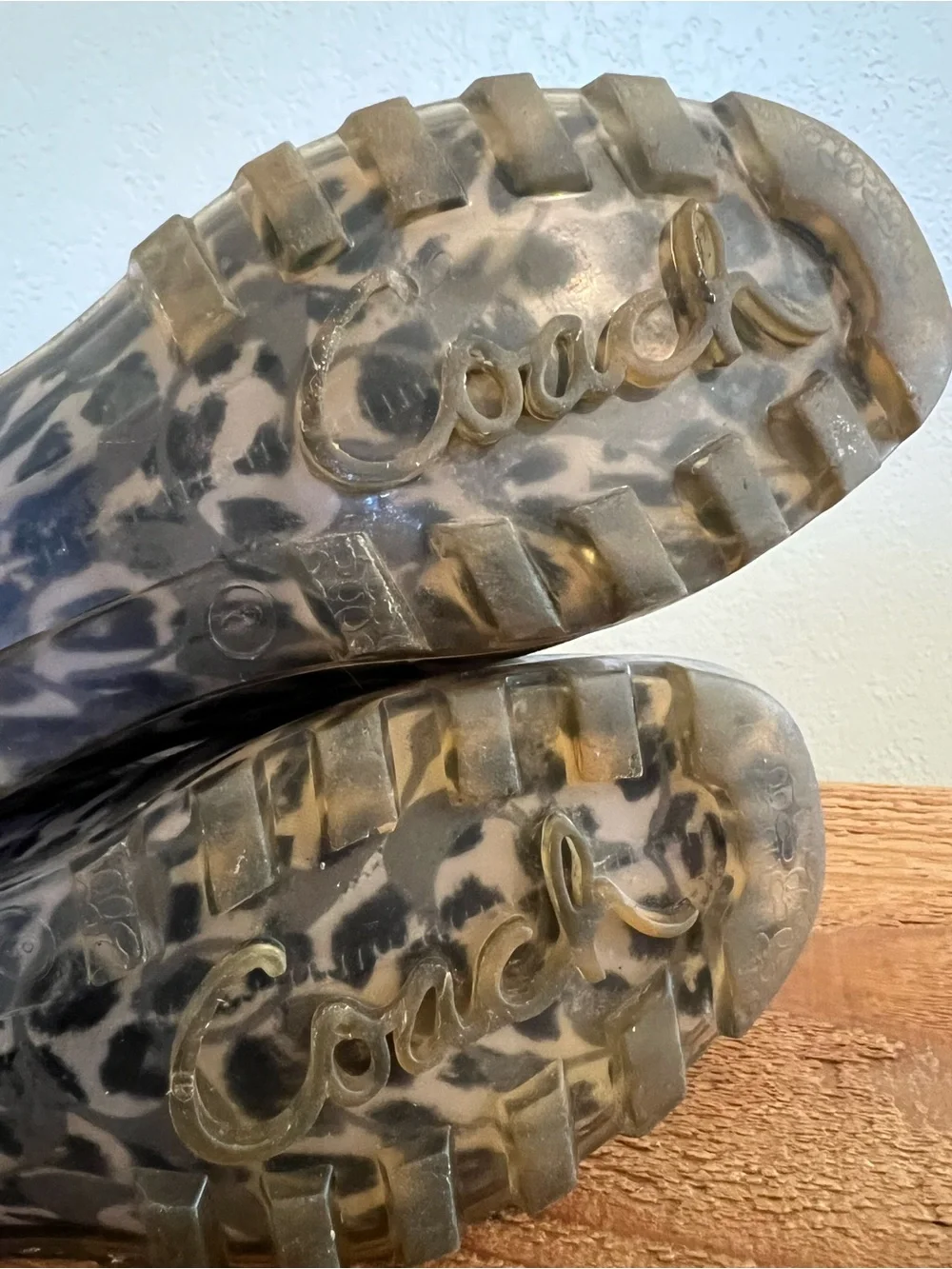 Coach Charming Charlie Leopard Rain Boots Size 8